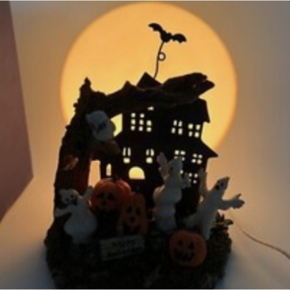 Vintage Halloween Shadow Caster with Ghosts and Pumpkins